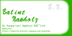 balint napholz business card